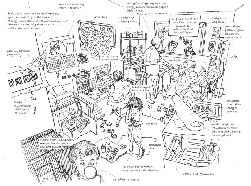 Studio sketch as showcased on patriciagallinger-giao.ca/Past Works